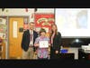 Student artist Keira Kolakowski with Mr. Haubrich and Ms. Manza.