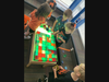Students used magna-tiles to create structures.