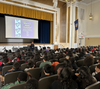 Officer Yolanda Turner with the  Lawrence Elementary School at the assembly.

