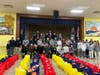 Volunteers with the Port Jefferson Lions Club were at Clinton Avenue Elementary School filling bags with groceries to deliver to those in need throughout the community.