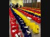Volunteers with the Port Jefferson Lions Club were at Clinton Avenue Elementary School filling bags with groceries to deliver to those in need throughout the community. 
