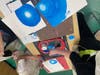 Together the students created a wintry night sky. 