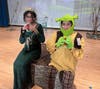 Lawrence Middle School students, Michael Cornejo (Shrek) and Kimberly Melendez Melgar (Fiona). 
