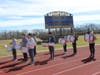 Students marched outside along the high school’s track in the weeks leading up to the parade. 