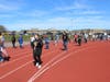 Students marched outside along the high school’s track in the weeks leading up to the parade. 