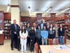 Lieutenant Governor Antonio Delgado, Superintendent Jessica Schmettan, Assistant Superintendent Robert Neidig, Ed.D., Earl L. Vandermeuelen High School Principal John Ruggero with Port Jefferson Youth Council members
