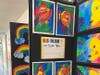Second graders created abstract paintings of sea animals using warm and cool colors.