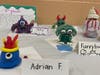 The fourth and fifth graders created clay sculptures. 