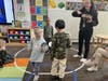 Babylon Elementary School students took part in a variety of eclipse-themed lessons, including one demonstrating the sun, moon and Earth’s orbits. 