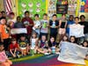 Clinton Avenue Elementary School students participated in Joe’s Day of Service by collecting supplies and making blankets for Save-A-Pet Animal Rescue and Adoption in Port Jefferson Station.