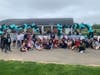 Eighth-grade students at JFK Middle School held a sun safety walk for Melanoma awareness. 