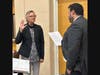 Returning Trustee Mary Ellen Cunningham is sworn in after winning reelection. 
