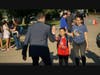Principal Thomas Keogh welcomed students back for the first day at Babylon Elementary School.