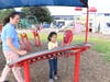 The playground provides a variety of hands-on outdoor activities geared towards all students.