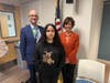 Assistant Principal Joseph Furno, left, with Jaslyn Adames, and Principal Marcy Miller. 
