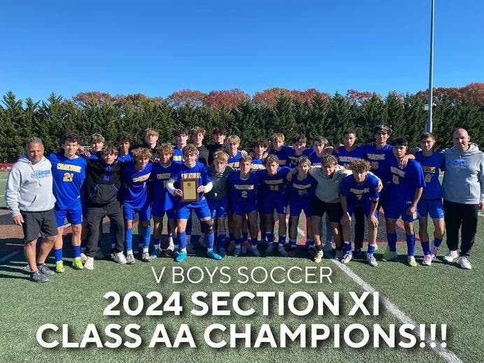 The Comsewogue Varsity Boys Soccer team recently won the Suffolk County Class AA Championship.