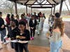 Sayville and Wyandanch High School Students met each other at the Sayville High School’s Ambassador Exchange