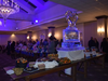 Table of desserts and ice sculpture at the Swet Dreams pastry chef competition