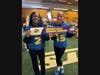Roosevelt High School students Malia Rawlins, left, and Kaydence Finley recently participated in the New York Jets’ second annual Girls High School Flag Football Media Day at MetLife Stadium.