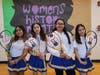 Alexa Gonzalez Sanchez, left, Mia Carbajal, Kaycee Magana Perla, and Kathleen Santana Garcia paid tribute to tennis greats Serena and Vanessa Williams. 