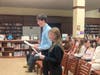 Ava Romonoyske (front) and Sean Grossman being inducted into the Tri-M Music Honor Society