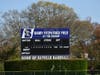The new scoreboard sign at Barry Fitzpatrick Field.
