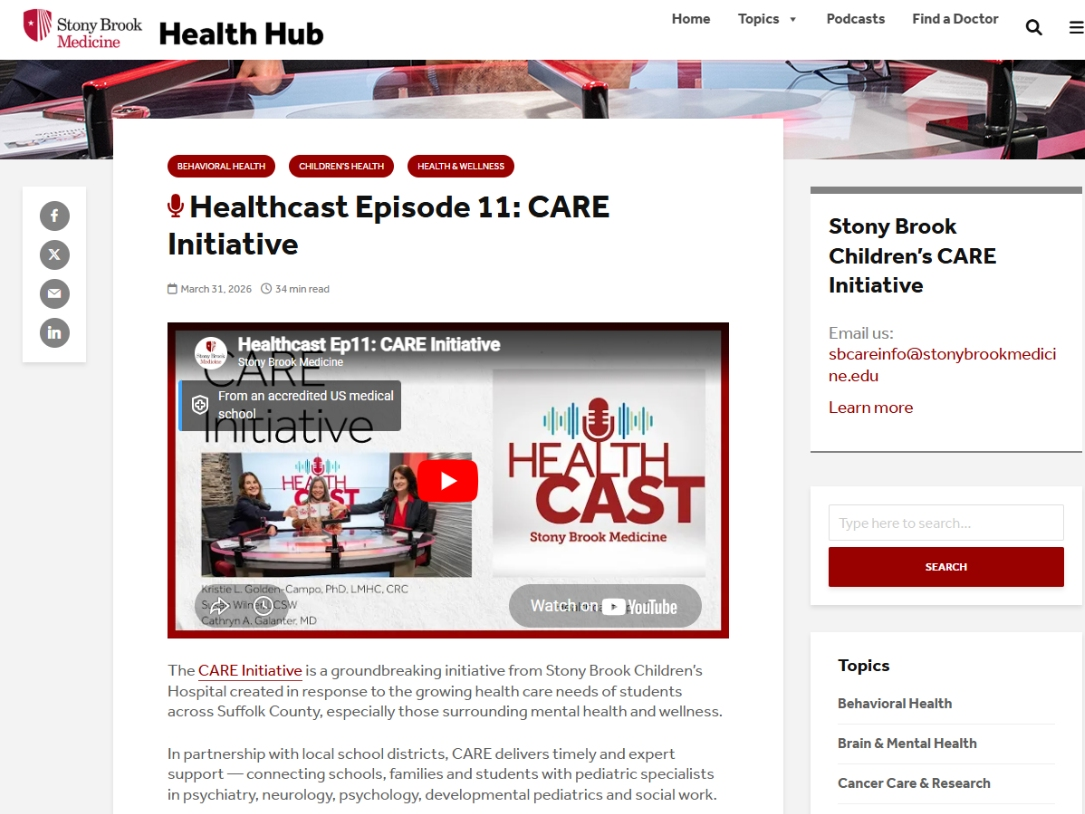 Port Jefferson School District Partners with Stony Brook’s CARE Initiative
