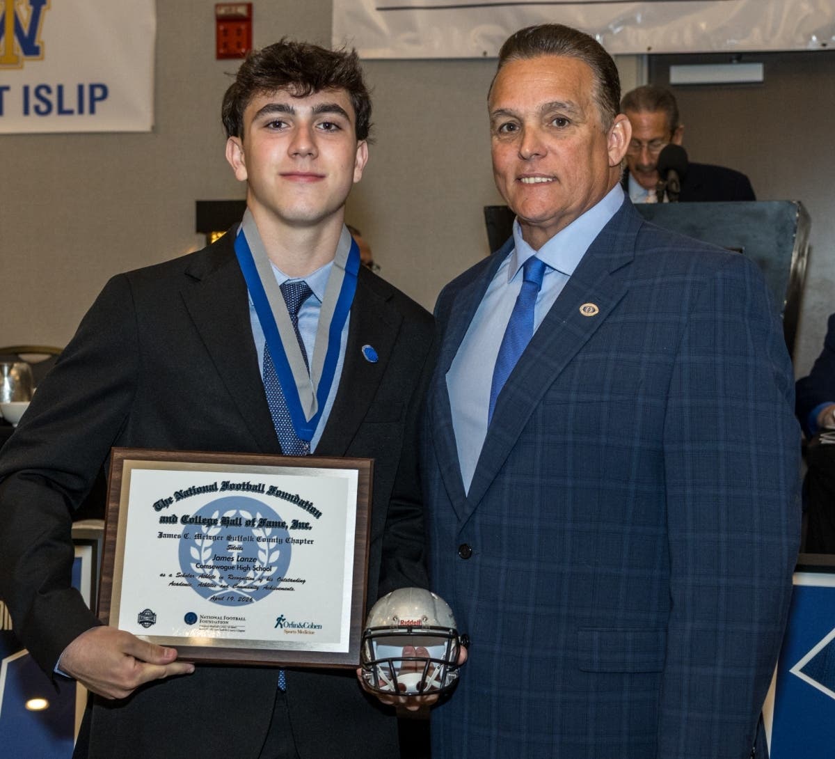 Comsewogue High School senior James Lanze was recognized as a Scholar Athlete by the National Football Foundation Suffolk County Chapter.