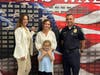 Riverhead High School Assistant Principal Dorene Mongiello, PBMC emergency physician Dr. Megan Katherine Slowey, and Riverhead Police Department sergeant Giuseppe Rosini educate students and families on healthy decision-making