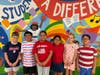 Riley Avenue Elementary School students wear red, white, and blue to celebrate Flag Day.