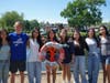 Riverhead High School Key Club members showcase their decorated life ring.