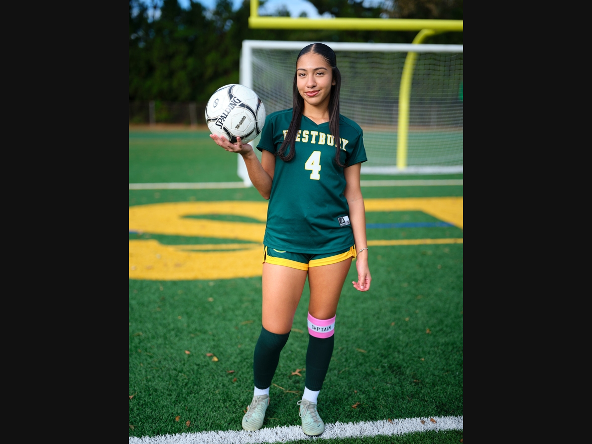 Westbury High School senior Maria Rodriguez Alvarado is recognized as one of Long Island’s best high school girls soccer players.