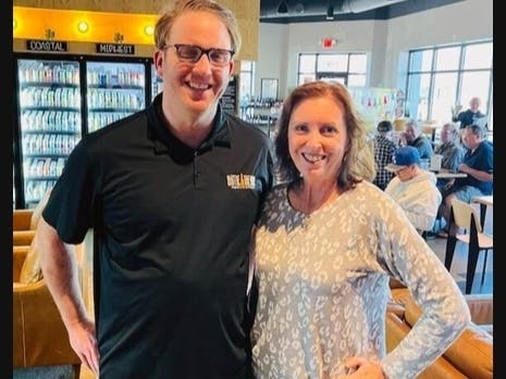 Taste of the Town Committee member Geri Sorrentino meets with Eric Farrell of Bottle Theory to discuss plans for its upcoming benefit Taste of the Town: Dining for a Cause, which takes place on May 14 at Wilder Mansion.   