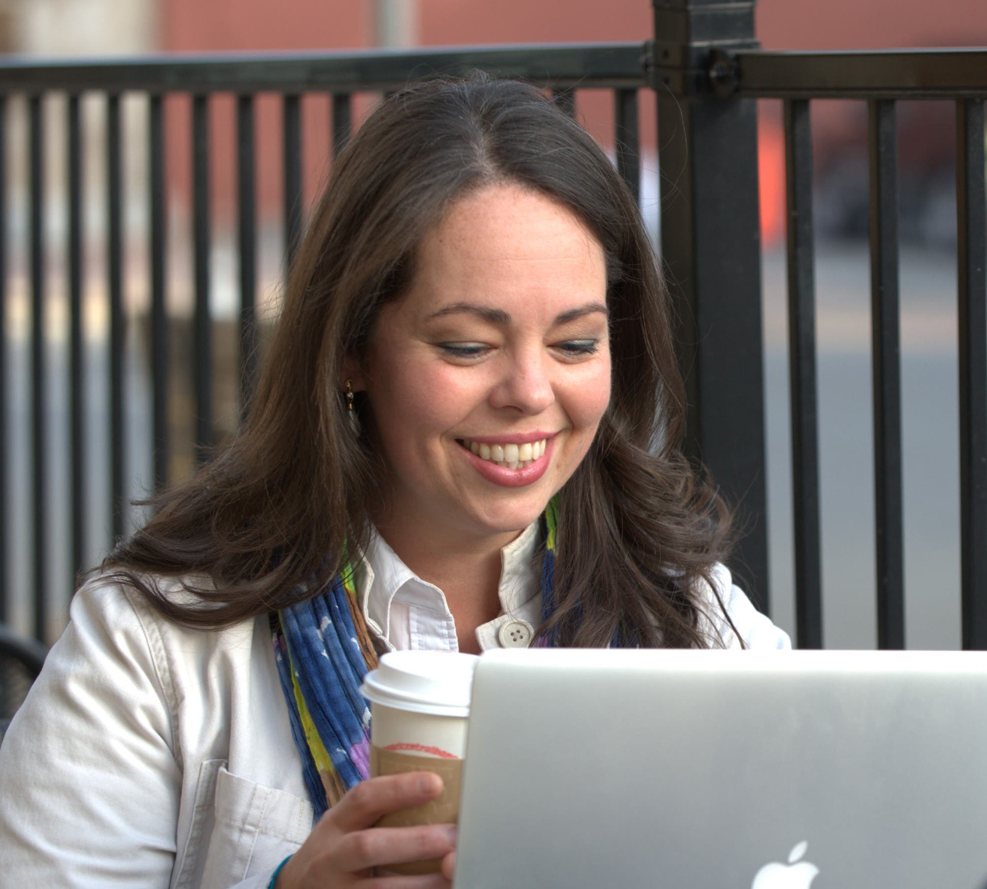 Student Online at a Cafe
