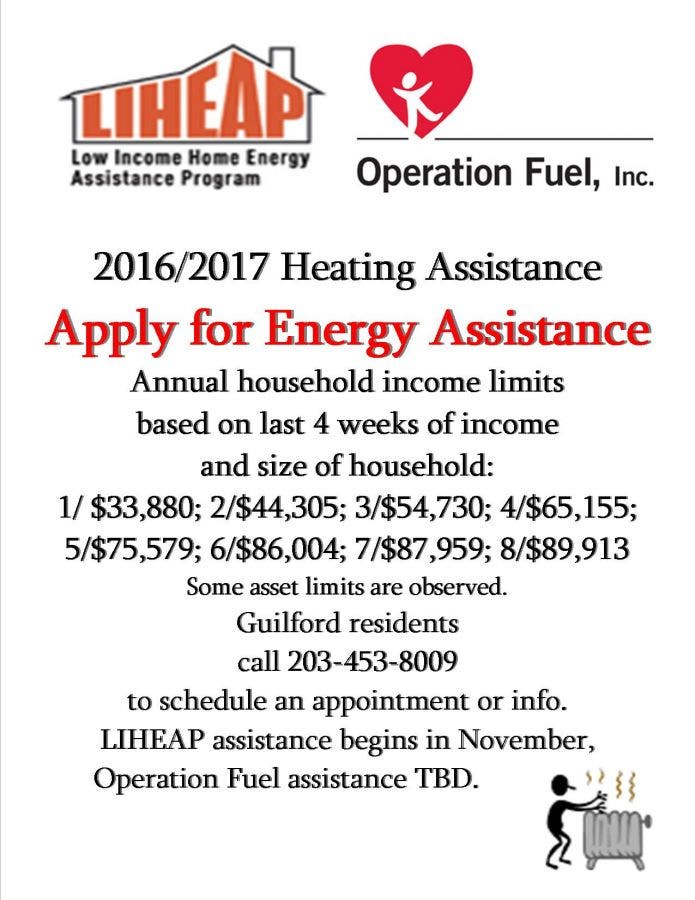 2016/2017 Heating Assistance Apply for Energy Assistance at Guilford