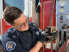 The kittens were living in the hose compartment of a fire engine truck at the San Mateo Consolidated Fire Department’s training facility in Foster City, 