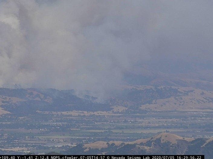 The Crews Fire north of Gilroy had churned through an estimated 2,000 acres as of Monday morning according to Cal Fire.