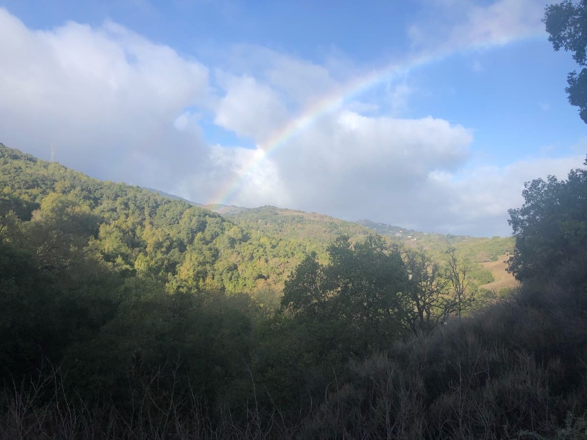 Patch reader Anton Clifford was visiting Rancho San Antonio Preserve when he captured a photo of this rainbow.  