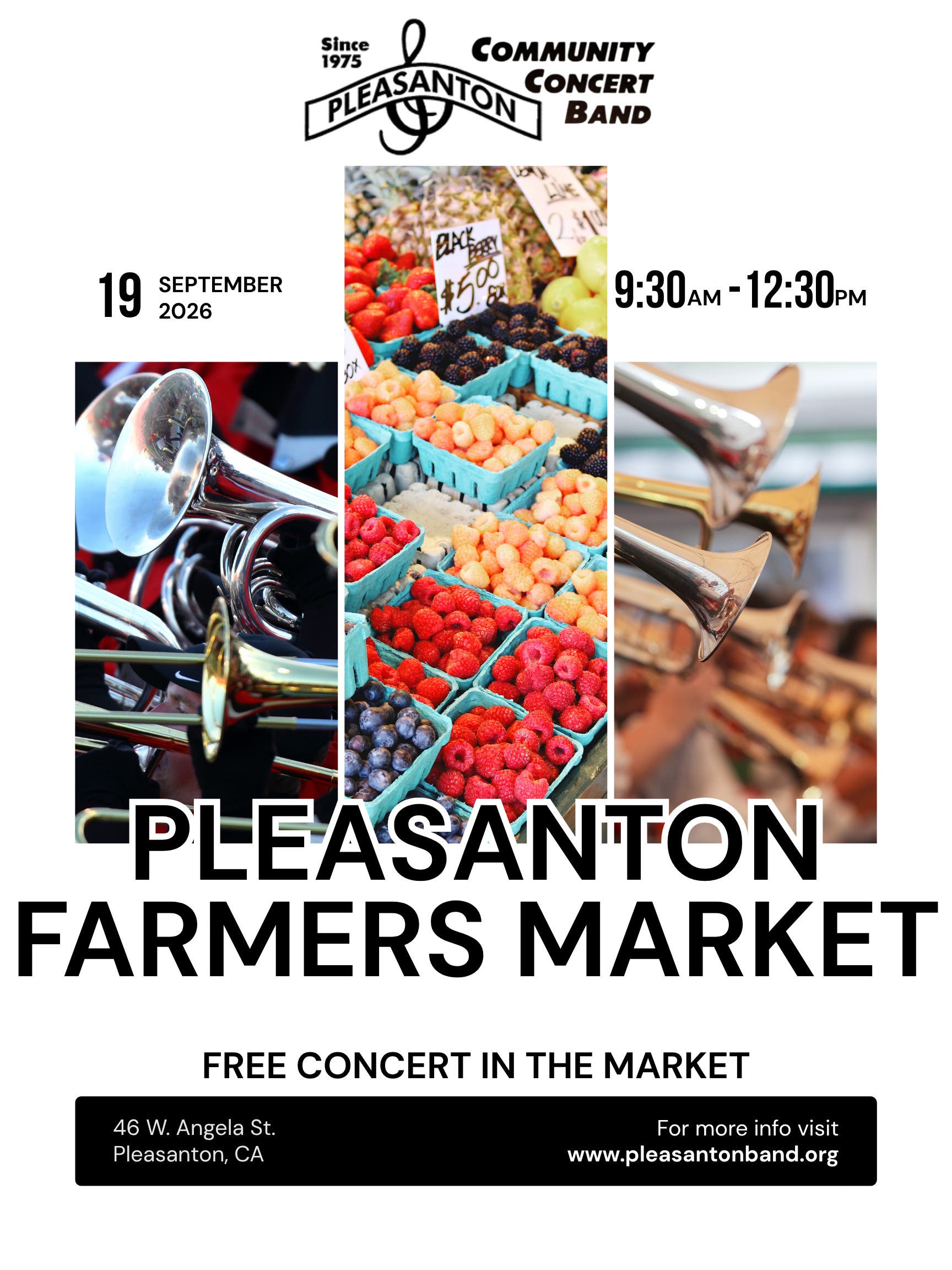 Concert band performs Saturday at Pleasanton Farmers Market