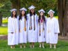 From left: Ky-Ann Williams (East Orange), Valedictorian Erin Araneta (West Orange), Sadani Michel (West Orange), Mia Rivera-Diaz (Newark) and Aliyah St. Vil (Orange) graduated from Mount St. Dominic Academy on Sunday, June 2. 