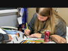 MSDA student Giuliana Alagia '27 decorates a card for the Operation Smile project.