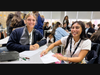 From left, Mount students Jillian Cianfrocca '26 and Gabby Alfaro '26 have fun decorating cards for Operation Smile.