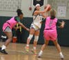 Mount St. Dominic sophomore Gia McArdle (1) was named to the All Super Essex Conference American Division first team for her work this past season. McArdle was the Lions leading scorer in averaging 20 points per game. 