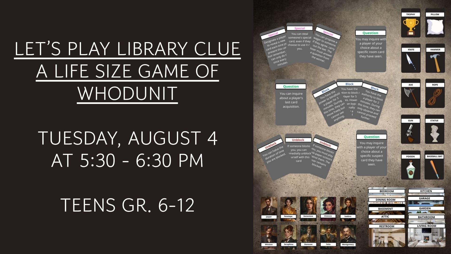 Teens Play Library Clue