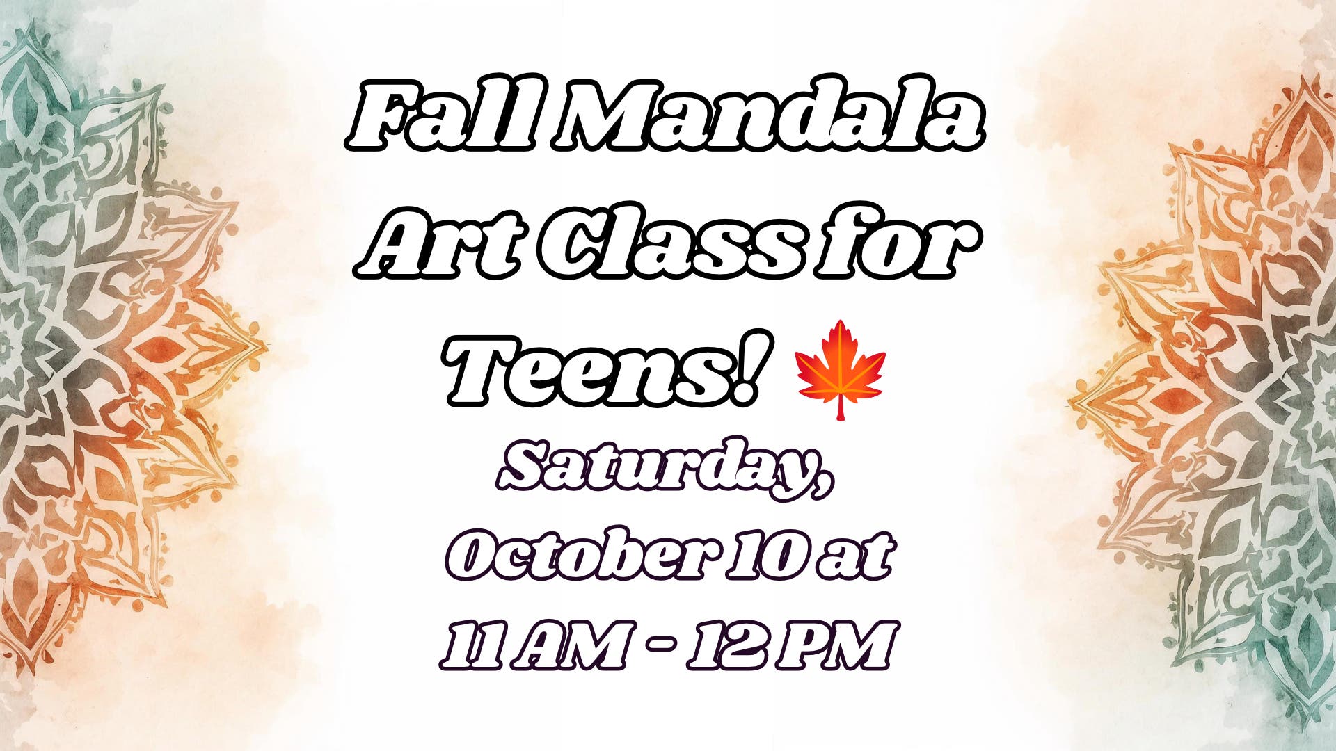 Fall Mandala Art Class for Teens! 🍁