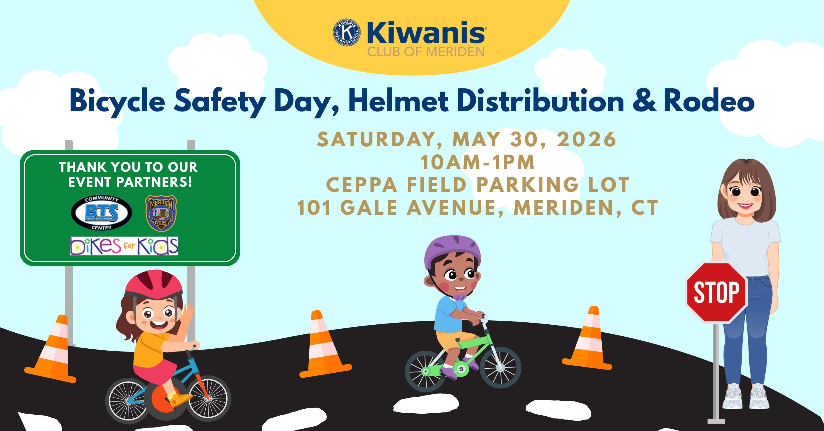 Kiwanis' FREE Bicycle Safety Day, Helmet Distribution & Rodeo!