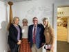 Illinois gubernatorial candidate Darren Bailey, his wife Cindy, Beata Ivanauskiene, an active member of the local Lithuanian community, and Asta Zimkus, Director of the Lithuanian Museum of Art, where the event took place. 
