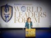 Queen Noor of Jordan presented a speech at the World Leaders Forum. 