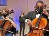 Young cellists Ariyo Akinyemi and Wren Page.
