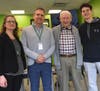 Montville Twp HS English teachers Jana Lenox and Andrew Cecala, Holocaust survivor Fred Heyman and Spencer Carus (10th).